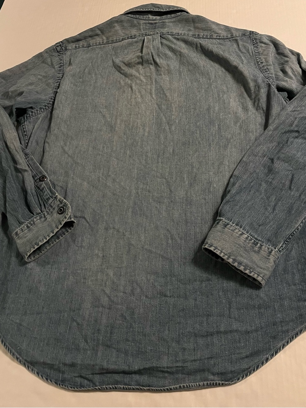 VTG 90’s Polo Ralph Lauren RL Naval Res Chambray Denim Long Sleeve Shirt LARGE - Picture 7 of 9